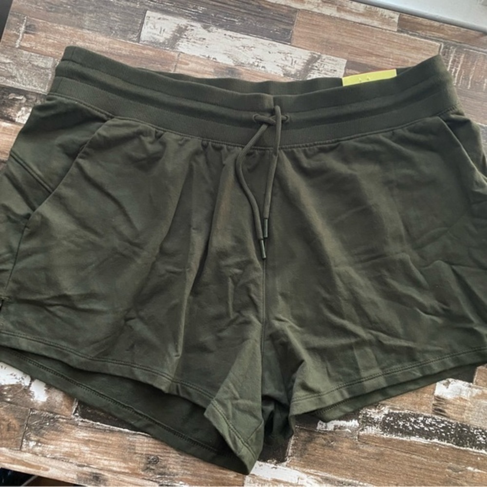 NWT French Terry Mid-Rise Short Olive Green - Picture 4 of 7
